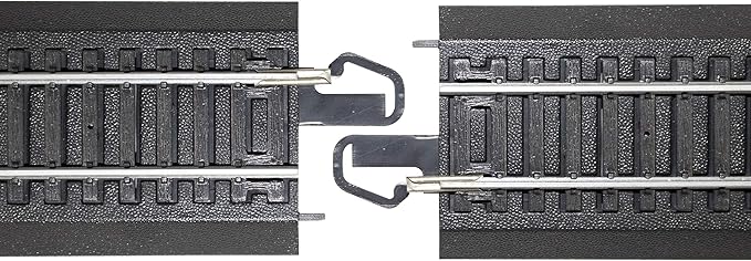 Bachmann Trains - Snap-Fit E-Z TRACK 18” RADIUS CURVED TERMINAL RERAILER w/WIRE (1/card) - STEEL ALLOY Rail With Black Roadbed - HO Scale