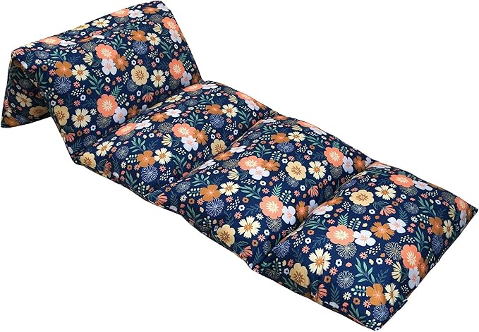 Wildkin Kids Microfiber Floor Lounger – Travel-Friendly, Sleepovers, Pillow Not Included - Wildflower Bloom