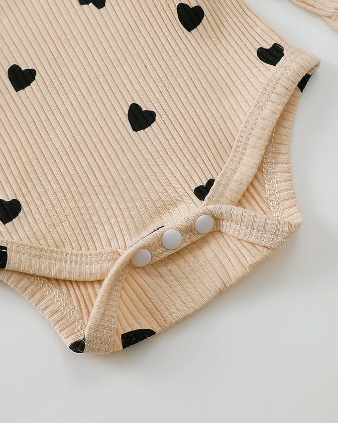 SUNNY PIGGY Newborn Baby Girl Clothes Infant Girls Outfits Ruffle Long Sleeve Romper Pants Set with Headband