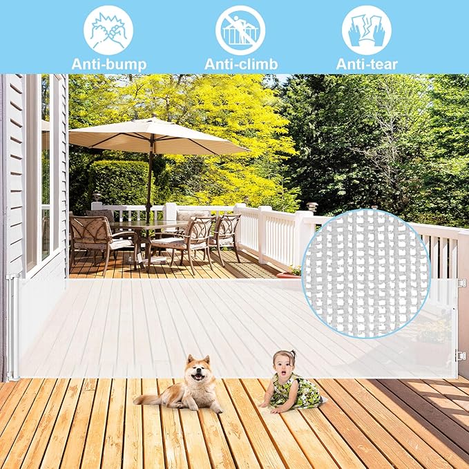 168 Inch Extra Long Baby Gates for Large Openings Retractable Baby Gate Retractable Gate Outdoor Retractable Baby Gates Extra Wide Baby Gates for Large Openings Extra Large Dog Gate for Large Openings