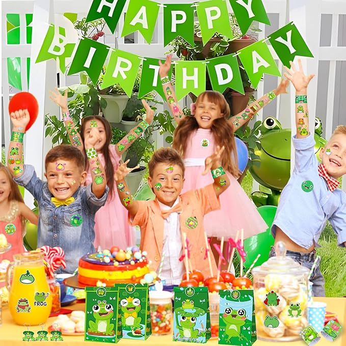 48 PCS Frog Slap Bracelets Party Favors, Frog Wristbands Bracelets Goodie Bag Fillers for Frog Birthday Party Decorations Supplies Gifts for Kids Boys Girls Classroom Rewards