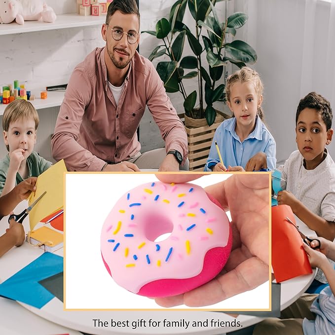 2PCS Rainbow Donut Squishy Toy, Stress Relief, Fun, and Cute Plaything Perfect for Birthday Gift and Decoration, Soft Squishy Party Favors for Kids Stress Relief Christmas Stocking Stuffers