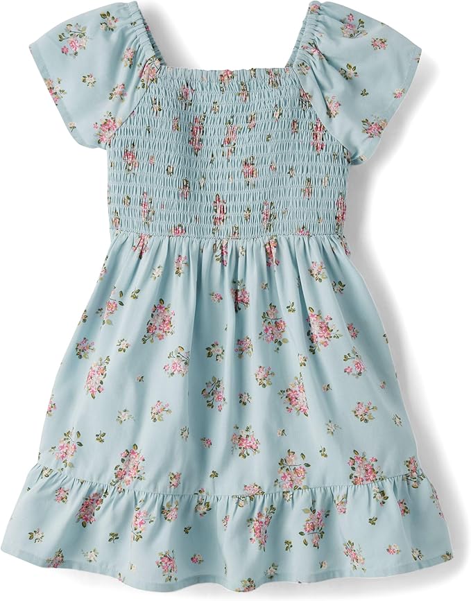 The Children's Place,Baby Girls,and Toddler Short Sleeve Casual Dresses,Dusky Blue,18 Months,24 Months