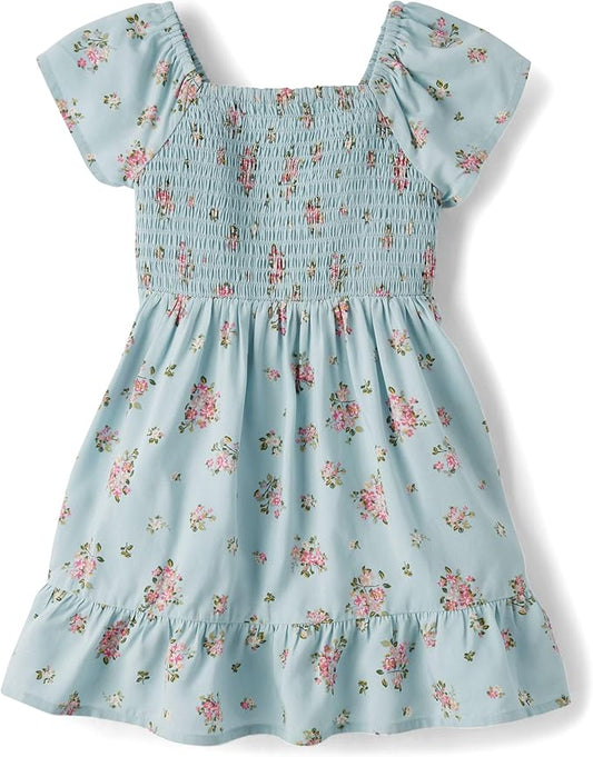 The Children's Place,Baby Girls,and Toddler Short Sleeve Casual Dresses,Dusky Blue,18 Months,24 Months