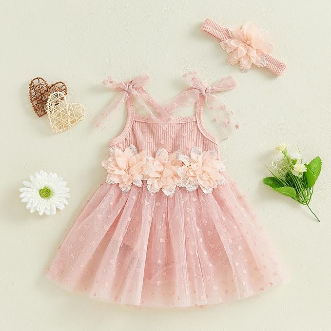 Baby Girl Clothes Daisy Ribbed Bodysuit Sleeveless Romper Dress Summer Outfit for Girls Newborn 3 6 9 12 18 Months