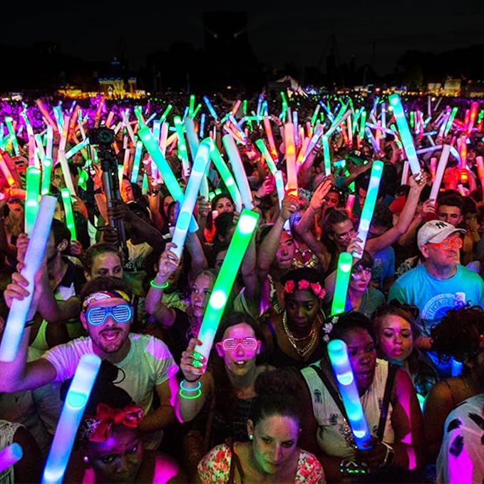 161 Pcs Glow in the Dark Party Supplies, Light Up Party Favors with 100 Glow Sticks, 16 Foam Glow Sticks, 16 Led Glasses, 16 Finger Lights for Glow Party, Wedding Christmas New Year Neon Party favors