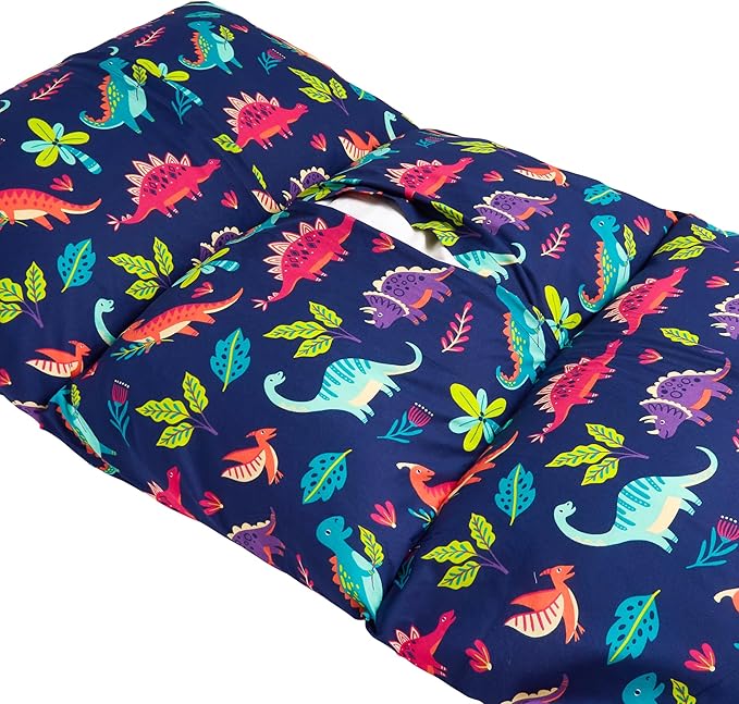 Wildkin Kids Floor Lounger: Ideal for Boys and Girls, Travel-Friendly, Perfect for Sleepovers - Pillow Lounger for Kids, Requires Standard Size Pillows Not Include (Darling Dinosaurs)