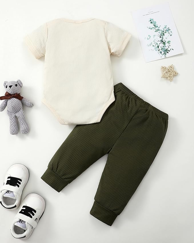 SUNNY PIGGY Baby Boy Clothes Newborn Infant Boys Outfits Romper Hat Pants 3PC Set 0-3 3-6 6-12 12-18 Month Clothing Gift