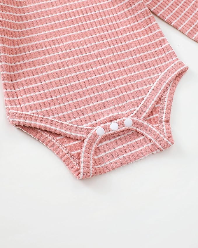 SUNNY PIGGY Newborn Baby Girl Clothes Infant Girls Outfits Ruffle Long Sleeve Romper Pants Set with Headband