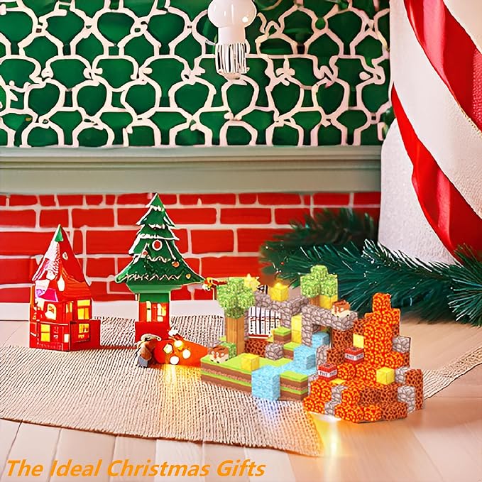 64PCS Magnetic Cubes- Build Magnet World Volcano Set, Educational Sensory Toys for Toddlers Kids, Construction Building Toys,Birthday Gifts for Boys Girls Aged 3-5 6-8 8-12