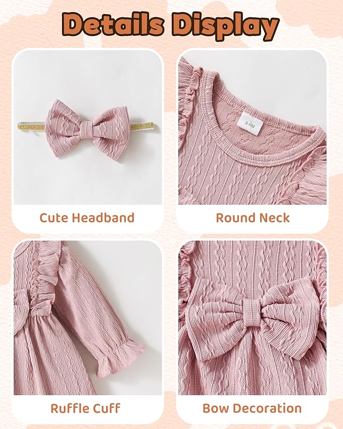 Mioglrie Baby Girl Dress Toddler Girls' Dresses 3 6 9 12 18 24 Months 2t 3t Girls Clothes Fall Winter Outfits