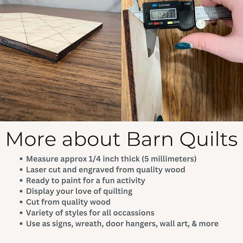 4 Barn Quilt Kit DIY Pattern to Paint, Unfinished Wood Quilting Block Sign for Painting, DIY Paintable Art, Adults Kids (6 Inches Square) (Winter Set Snowman, Christmas Tree, Snowflake) AVTRBoutique