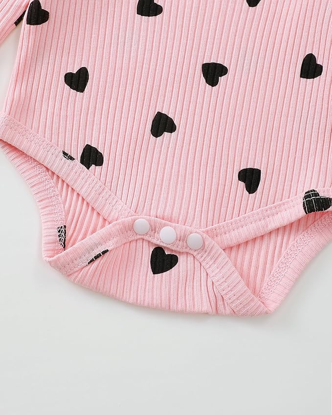 SUNNY PIGGY Newborn Baby Girl Clothes Infant Girls Outfits Ruffle Long Sleeve Romper Pants Set with Headband