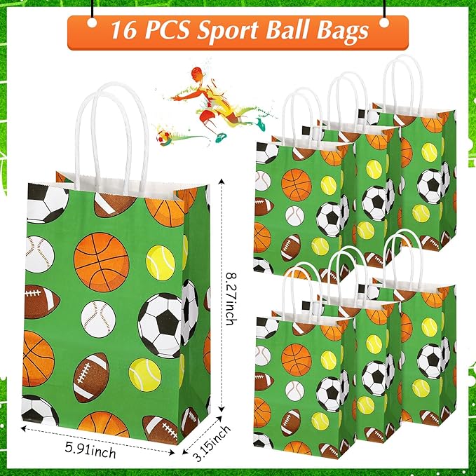 144 Pcs Sport Party Favors, Baseball Basketball Soccer Football Goodie Bag Fillers, Mini Stress Ball Stickers Whistle Keychain Charm Bracelet Wristbands Erasers for Sport Party Supplies(Sport)