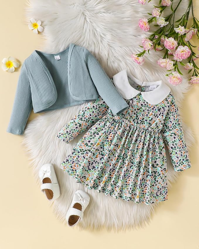 Mioglrie Toddler Baby Girl Dress Fall Winter Outfits Coat Baby Girls Dresses 6 9 12 18 24 Months 2t 3t Girl Clothes