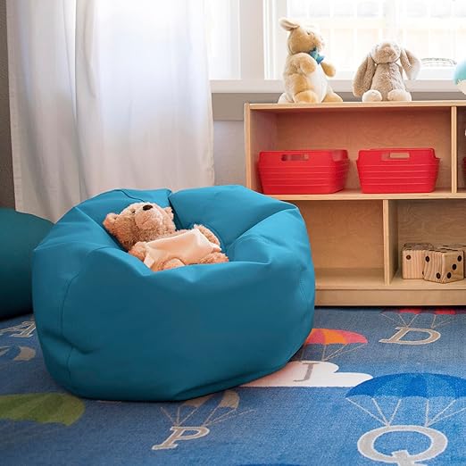 Factory Direct Partners 10477-TL SoftScape Classic 26" Junior Bean Bag Chair, Furniture for Kids, Libraries or Home - Teal