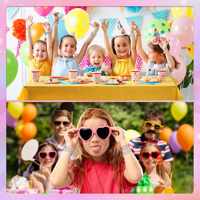 60 Pcs Colorful Friendship Bracelet Set for Girls Stretchy Bracelets for Kids and Women Beaded Friendship Bracelets for Teen Girls Party Favors