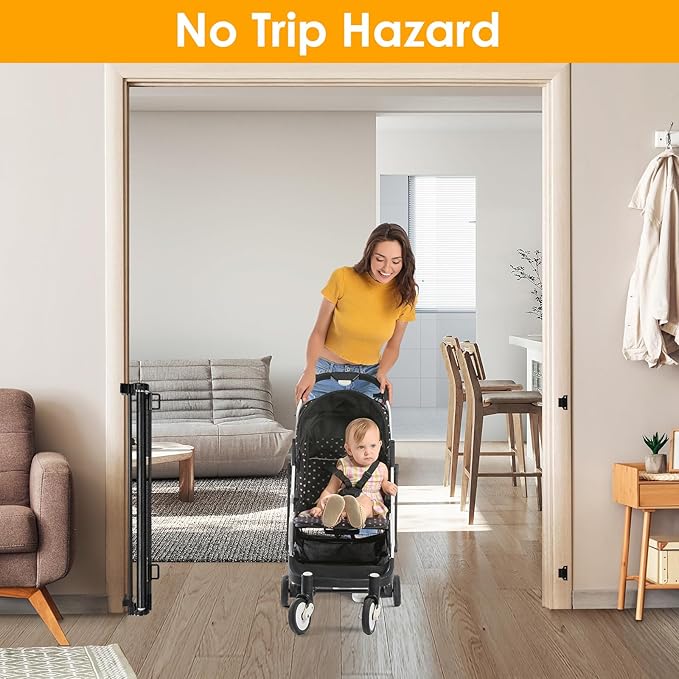 140 Inch Retractable Dog Gate Extra Wide Dog Gates for Large Openings Retractable Baby Gates for Doorway Extra Wide Baby Gate Long Dog Gates Indoor Extra Long Baby Gate Retractable Pet Gates for Kids