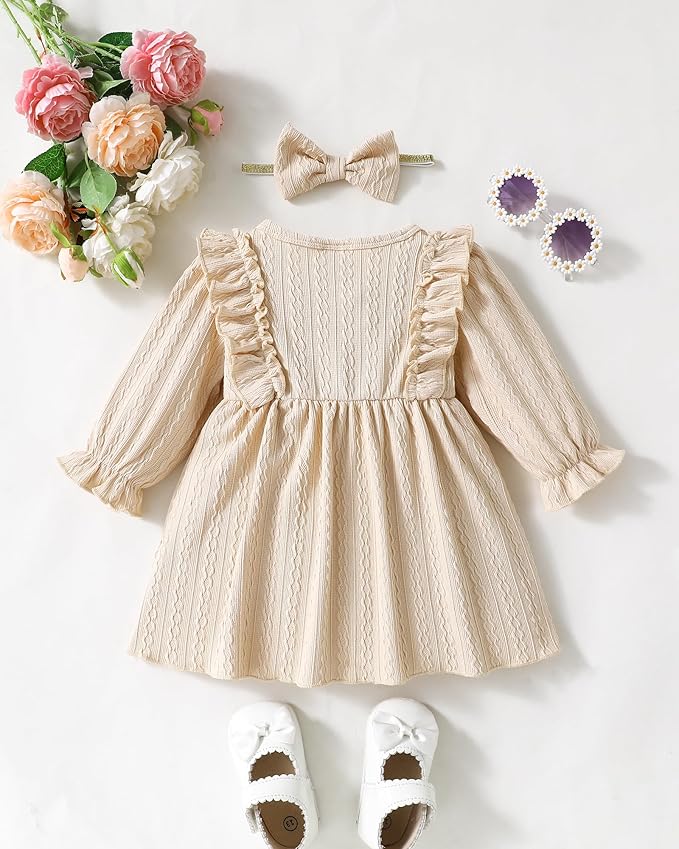 Mioglrie Baby Girl Dress Toddler Girls' Dresses 3 6 9 12 18 24 Months 2t 3t Girls Clothes Fall Winter Outfits