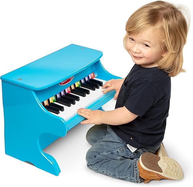 Melissa & Doug Learn-to-Play Piano With 25 Keys and Color-Coded Songbook - Blue