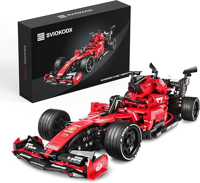 F1 Racing car technic Building Sets,Formula 1 Model Cars ,1:12 MOC Sports car Building Blocks,Collectible Kits for Kids 8+ and Adults (red)(1392 Pieces Bricks)