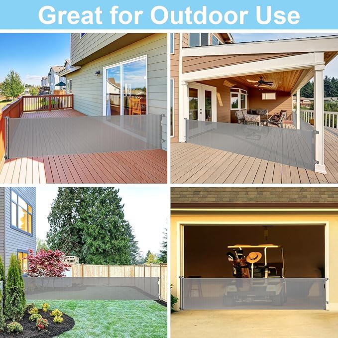 168 Inch Retractable Baby Gates Extra Wide Baby Gate Retractable Baby Gate Extra Long Baby Gates for Large Openings Extra Long Dog Gate for Large Opening Pet Gates for Dogs Extra Wide Outdoor Dog Gate