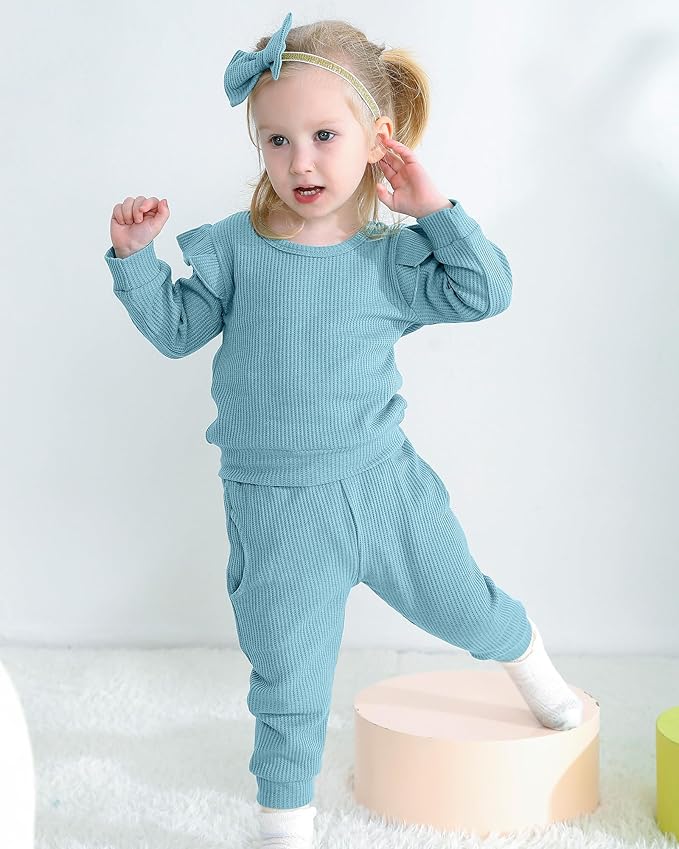 Mioglrie Baby Girl Clothes Infant Toddler Girls Fall Winter Outfits Sweatshirts Clothing Set 3 6 12 18 24 Month 2T 3T