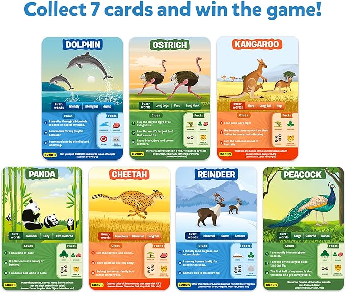 Skillmatics Card Game - Guess in 10 Animal Planet, Perfect for Boys, Girls, Kids, and Families Who Love Toys, Travel Games, Gifts for Ages 6, 7, 8, 9