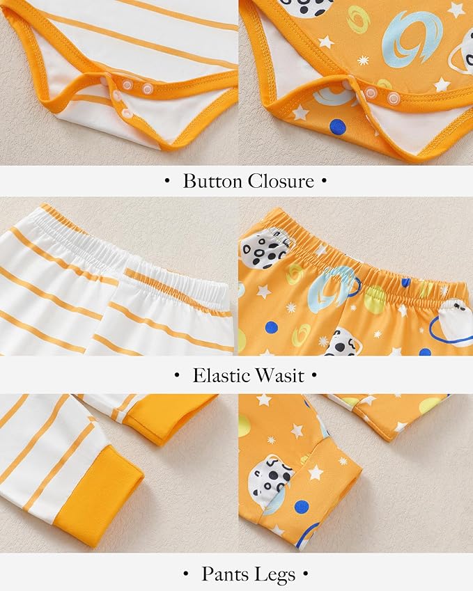Newborn Baby Boy Clothes Infant Boys Outfits Romper 2-Pack Cute Baby Boy Pants Set Hat 0 3 6 9 12 18 Months