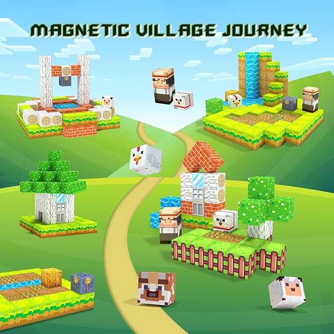 Magnetic Blocks, Magnetic Building Blocks for Kids Toys, Creative Preschool Sensory Autism Magnet Toys for Ages 3-5 5-7 8-13,Christmas Birthday for 3+ Years Old Girls & Boys