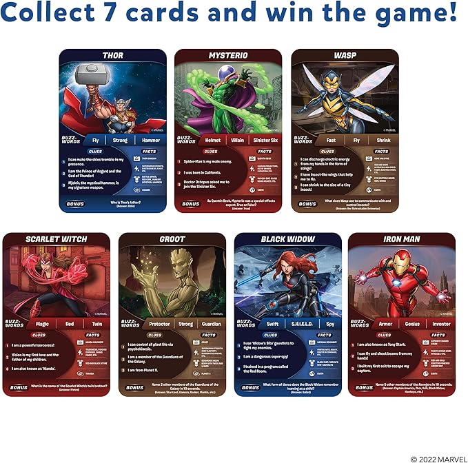 Skillmatics Card Game - Guess in 10 Marvel, Perfect for Boys, Girls, Teens, Adults Who Love Avengers, Spiderman, Iron Man, Travel Game, Gifts for Ages 8, 9, 10 and Up