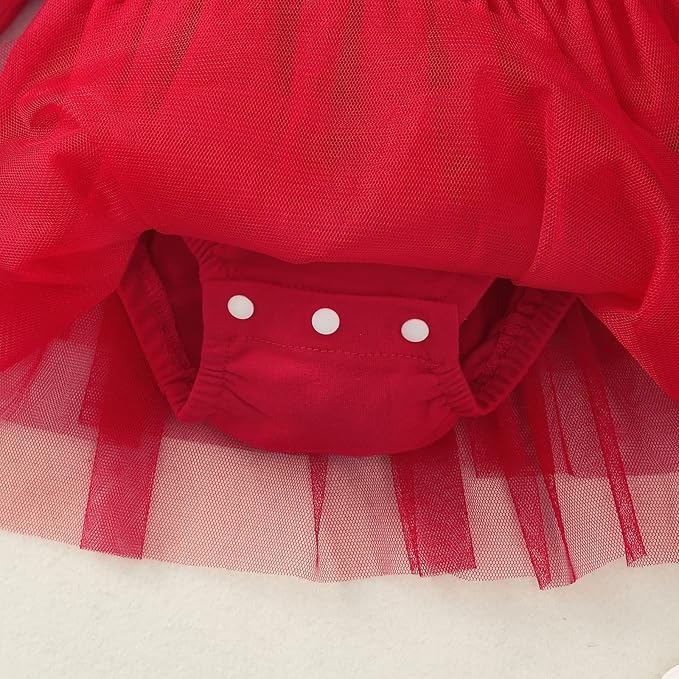 Baby Girl Ruffle Sleeve Romper Dress Outfit Newborn Princess Tulle Dresses Infant Jumpsuit Tutu Skirt Set Clothes