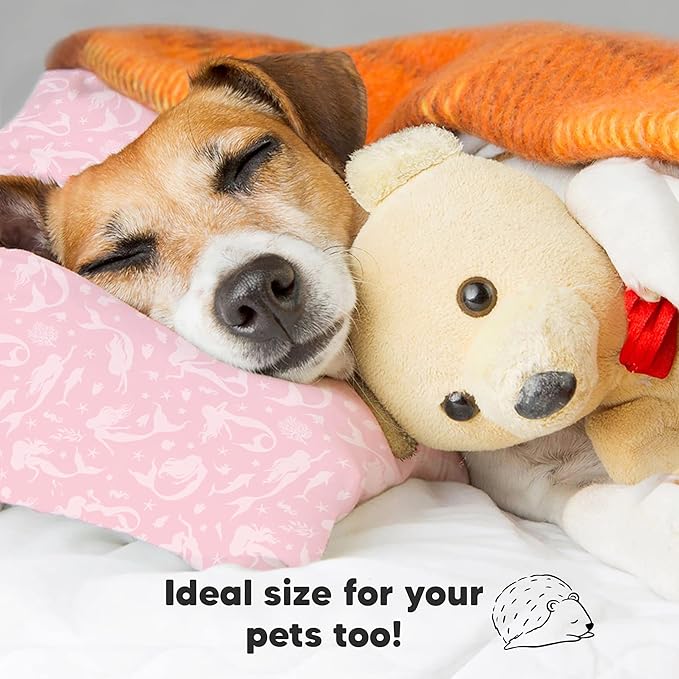 Toddler Pillow with Pillowcase - 13x18 My Little Dreamy Pillow, Organic Cotton Toddler Pillows for Sleeping, Kids Pillow, Travel Pillows, Mini Pillow, Nursery Pillow, Toddler Bed Pillow (Mermaid)