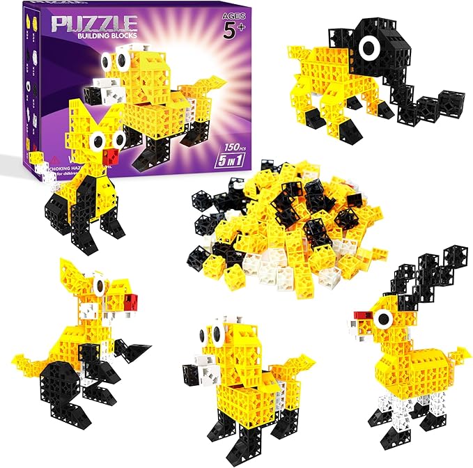 150 PCS Building Blocks for Toddlers, STEM Blocks for Toddlers 4-8, Educational Baby Blocks Sensory Toy for Preschooler to Improve Imagination, Creativity, Hands-on Ability