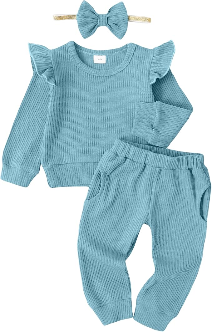 Mioglrie Baby Girl Clothes Infant Toddler Girls Fall Winter Outfits Sweatshirts Clothing Set 3 6 12 18 24 Month 2T 3T