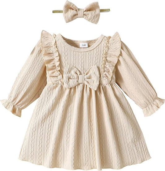 Mioglrie Baby Girl Dress Toddler Girls' Dresses 3 6 9 12 18 24 Months 2t 3t Girls Clothes Fall Winter Outfits