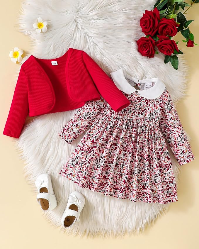 Mioglrie Toddler Baby Girl Dress Fall Winter Outfits Coat Baby Girls Dresses 6 9 12 18 24 Months 2t 3t Girl Clothes