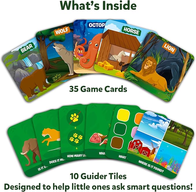 Skillmatics Card Game - Guess in 10 Junior Animals for Kids, Boys, Girls Who Love Educational Toys, Travel Games, Gifts for Ages 3, 4, 5, 6