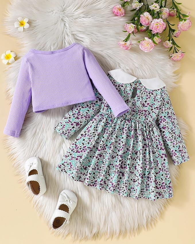 Mioglrie Toddler Baby Girl Dress Fall Winter Outfits Coat Baby Girls Dresses 6 9 12 18 24 Months 2t 3t Girl Clothes