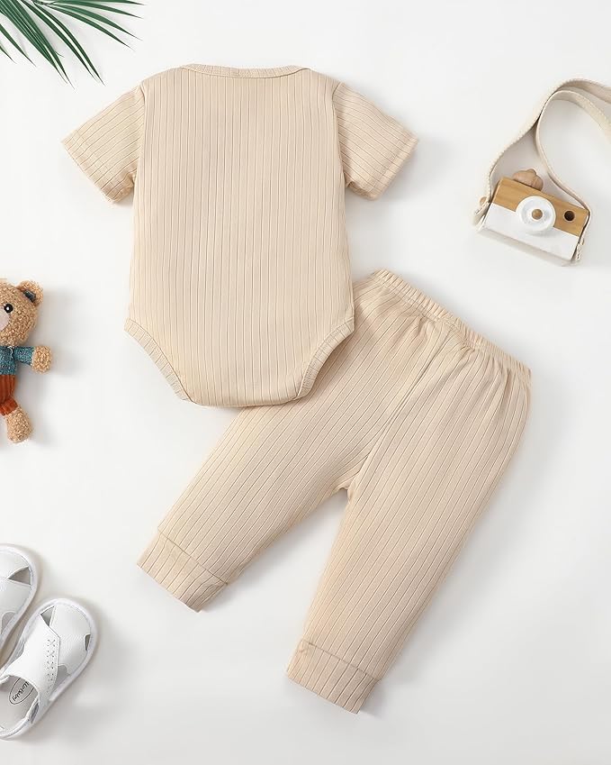 SUNNY PIGGY Baby Boy Clothes Newborn Infant Boys Outfits Romper Hat Pants 3PC Set 0-3 3-6 6-12 12-18 Month Clothing Gift