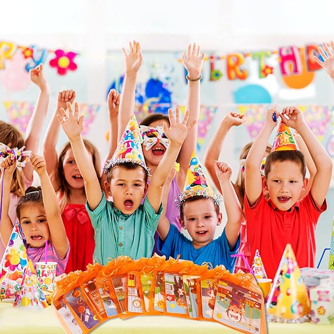 SANNIX 12 Pack Wooden Jigsaw Puzzles for Toddlers, Characters Puzzles for Kids Party Favors, Educational Puzzles Learning Travel Toy with 12 Organize Bags