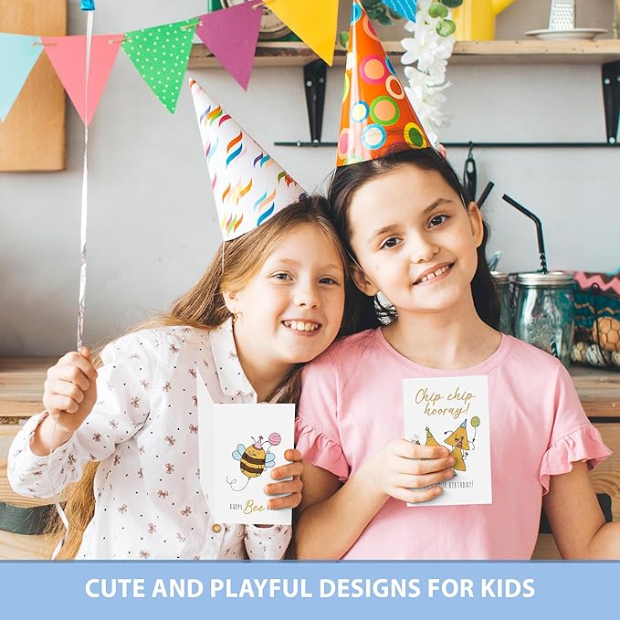 20 Funny Birthday Cards (4"x6") with 20 Envelopes & Stickers, Mixed Humor Greeting Card Variety Pack for Friend Teacher, Cartoon Lighthearted Birthday Cards for Women, Cheerful Happy Birthday Card For Kids