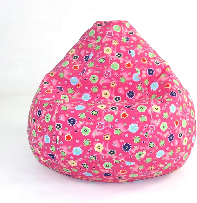 American Furniture Alliance Print Pure Bead Bean Bag Pink Flower, Child Large