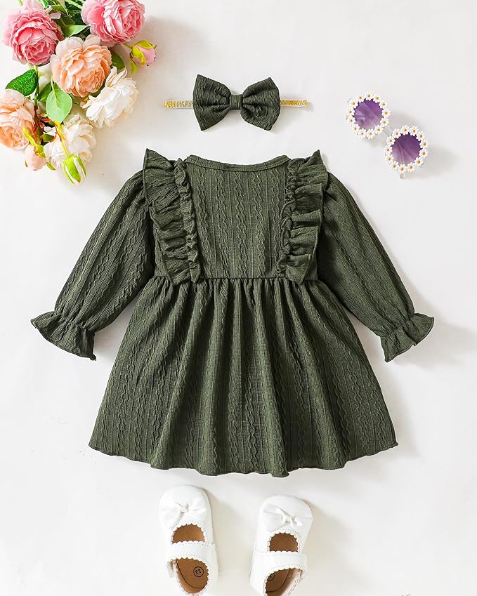 Mioglrie Baby Girl Dress Toddler Girls' Dresses 3 6 9 12 18 24 Months 2t 3t Girls Clothes Fall Winter Outfits
