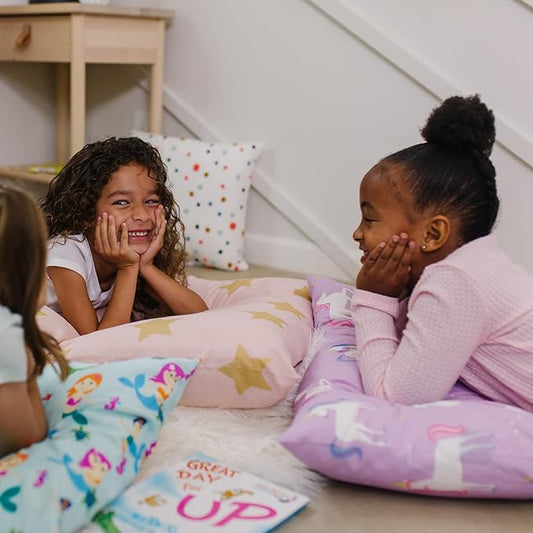 Wildkin Kids Microfiber Floor Lounger – Travel-Friendly, Sleepovers, Pillow Not Included - Unicorn