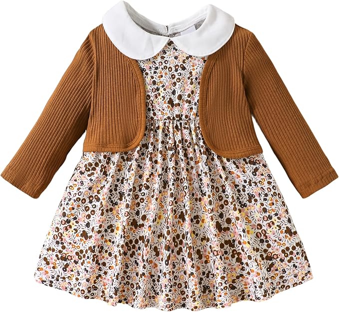 Mioglrie Toddler Baby Girl Dress Fall Winter Outfits Coat Baby Girls Dresses 6 9 12 18 24 Months 2t 3t Girl Clothes