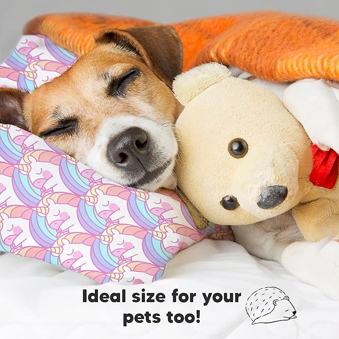 Toddler Pillow with Pillowcase - 13x18 My Little Dreamy Pillow, Organic Cotton Toddler Pillows for Sleeping, Kids Pillow, Travel Pillows, Mini Pillow, Nursery Pillow, Toddler Bed Pillow (Unicorn)