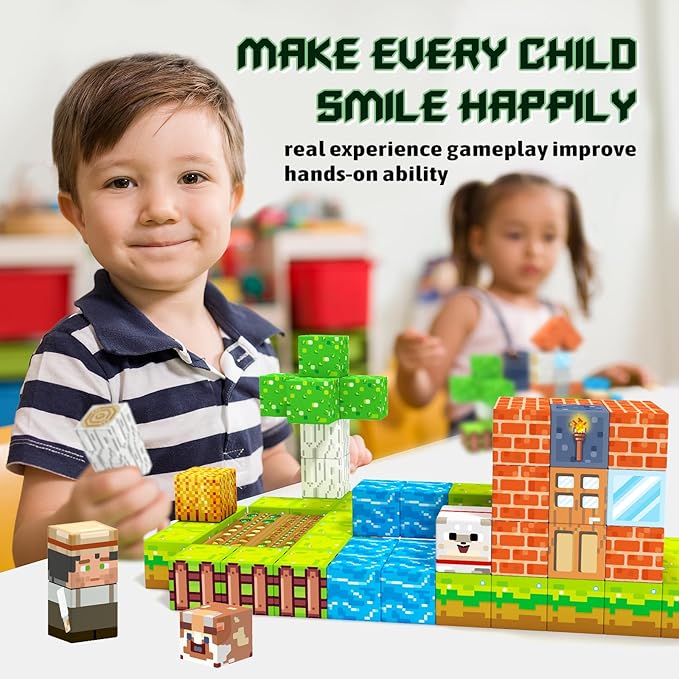 Magnetic Blocks, Magnetic Building Blocks for Kids Toys, Creative Preschool Sensory Autism Magnet Toys for Ages 3-5 5-7 8-13,Christmas Birthday for 3+ Years Old Girls & Boys