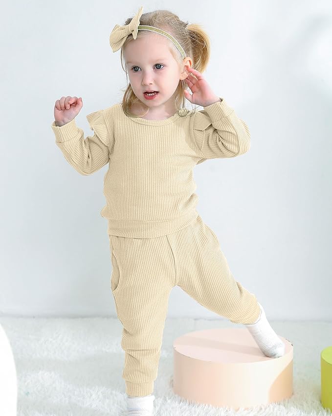 Mioglrie Baby Girl Clothes Infant Toddler Girls Fall Winter Outfits Sweatshirts Clothing Set 3 6 12 18 24 Month 2T 3T