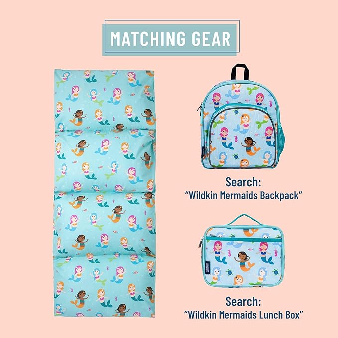 Wildkin Kids Floor Lounger: Ideal for Boys and Girls, Travel-Friendly, Perfect for Sleepovers - Pillow Lounger for Kids, Requires Standard Size Pillows Not Included (Mermaids)